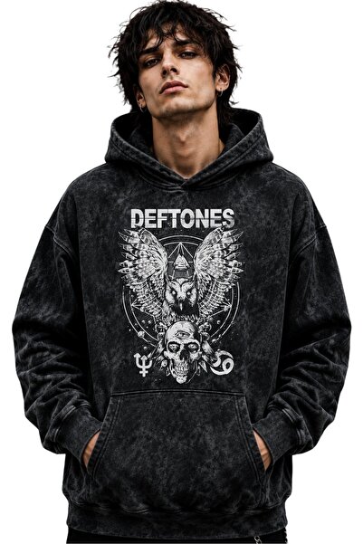 SEVBANO Hanorac cu glugă Deftones Rock Metal Music Band, imprimat, unisex, su...