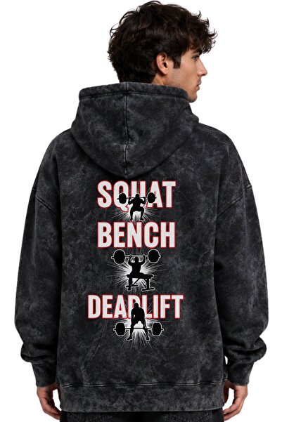 SEVBANO Squat Bench Deadlift Fitness Gym Bodybuilding Printed Unisex Oversize...