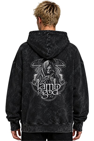 SEVBANO Hanorac cu glugă Lamb Of God, trupă de muzică rock metal, imprimat, u...