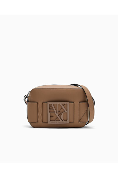 Armani Exchange Women's Brown Shoulder Bag with Adjustable Shoulder Strap and...