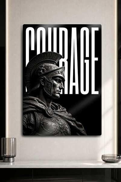 DekorHane Imprimare pe metal - Pictură decorativă motivațională Courage pentr...