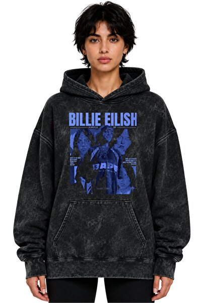 SEVBANO Φούτερ με κουκούλα Billie Eilish Singer με στάμπα, Unisex, Oversize, ...