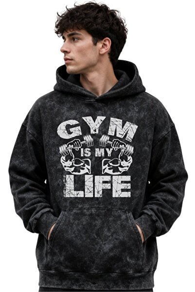 SEVBANO Φούτερ με κουκούλα Gym Life Fitness Gym Bodybuilding, με στάμπα, Unis...