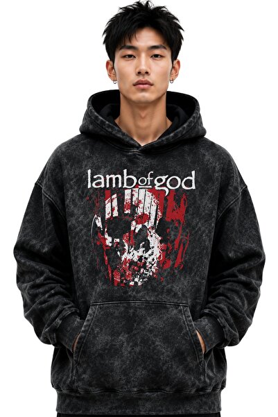 SEVBANO Hanorac cu glugă Lamb Of God, trupă de muzică rock metal, imprimat, u...