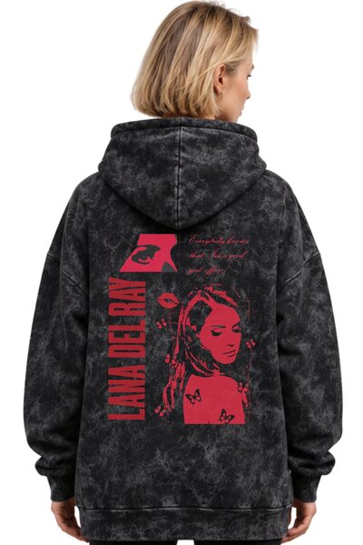 SEVBANO Lana Del Rey Singer Printed Unisex Oversize Washable Premium Hoodie S...