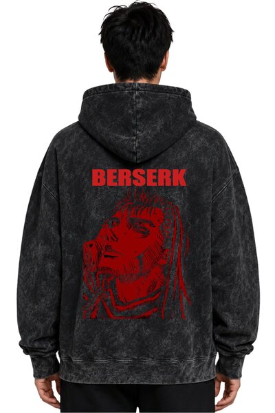SEVBANO Berserk Guts Anime Printed Unisex Oversize Premium Washable Hoodie Sw...