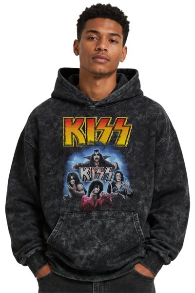 SEVBANO Kiss Rock Metal Music Band Printed Unisex Oversize Washable Premium H...
