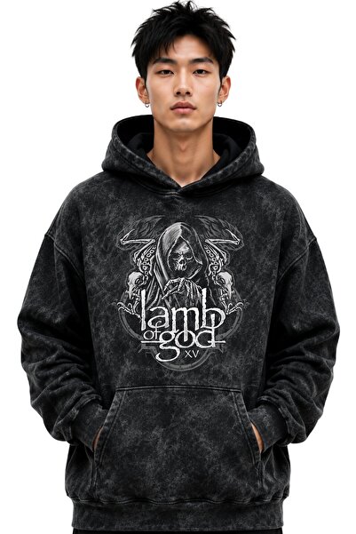 SEVBANO Hanorac cu glugă Lamb Of God, trupă de muzică rock metal, imprimat, u...