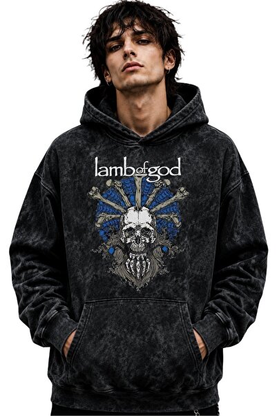 SEVBANO Hanorac cu glugă Lamb Of God, trupă de muzică rock metal, imprimat, u...