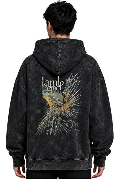SEVBANO Hanorac cu glugă Lamb Of God, trupă de muzică rock metal, imprimat, u...