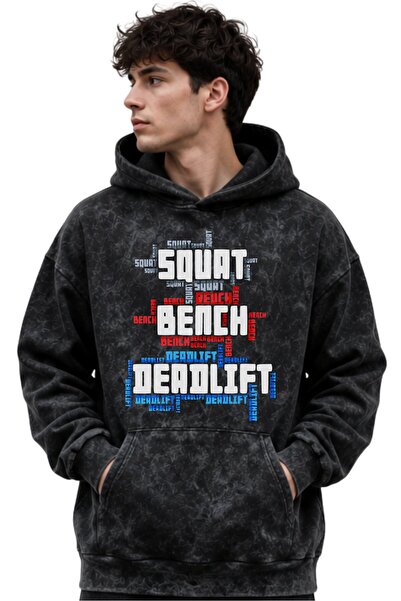 SEVBANO Squat Bench Deadlift Fitness Gym Bodybuilding Printed Unisex Oversize...