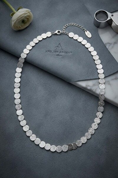 Inure Jewelry Plate Model Silver Color Brass Women's Necklace