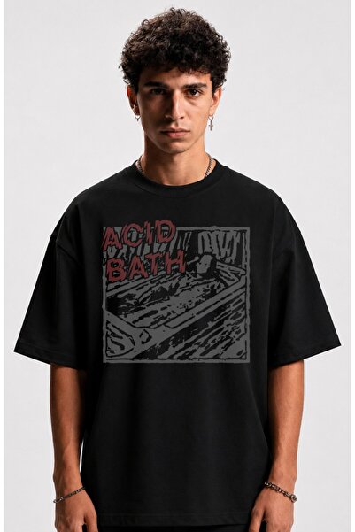 Fuddy Moda Μπλουζάκι Unisex με στάμπα Acidbath, Υπερμεγέθη μπλουζάκι με θέμα ...