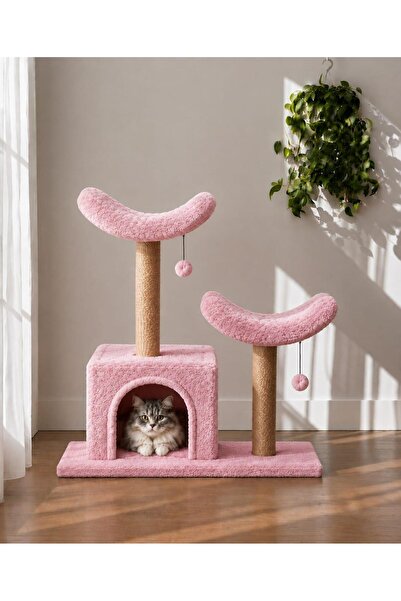 K1 Kedi Yatağı Tırmalama Kulesi Çift Yataklı Model Geniş Yuva Welsoft Kedi Dostu Kumaş Silinebilir