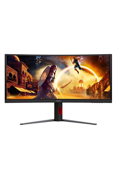 Aoc 34-инчов CU34G4CA Извит геймърски монитор, WQHD, 180Hz, 0.5ms, HDMI/DP (Ч...