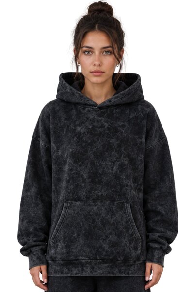 SEVBANO Μπλούζα φούτερ χωρίς στάμπα, βασική, unisex, υπερμεγέθης, πλενόμενη, ...