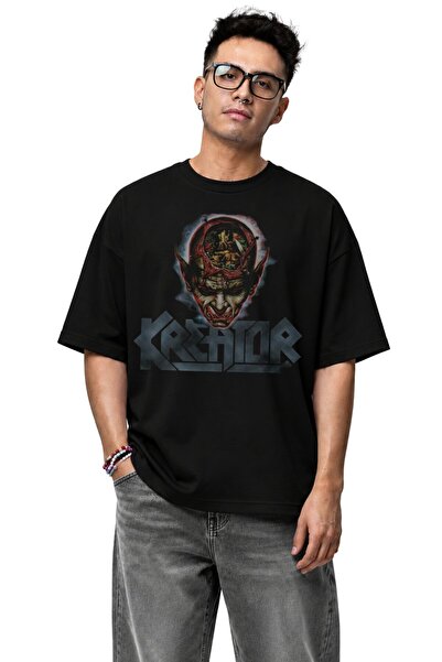 Fuddy Moda Μπλουζάκι Unisex Kreator Coma Of Souls με στάμπα, Υπερμεγέθη μπλου...