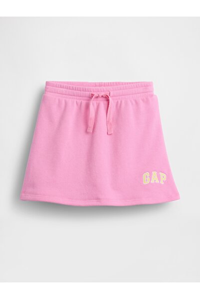 GAP Kız Bebek Pembe Logo Pull-On Fransız Havlu Kumaş Şort Etek