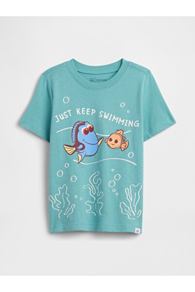 GAP Erkek Bebek Mavi Disney Finding Nemo Grafik Baskılı T-Shirt