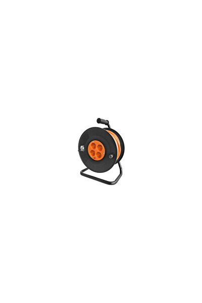 OMS Prelungitor electric pe tambur 3X1.5mm, lungime 50m, 4 prize, Negru