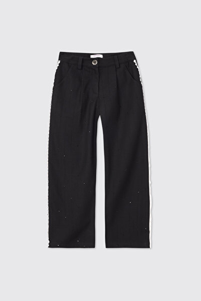 Panço Kız Çocuk Beli Lastikli Lacivert Pantolon