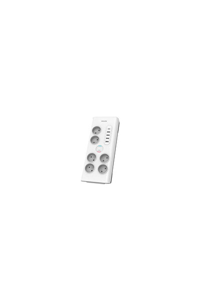 Philips Prelungitor cu 6 prize Schuko, 5xUSB, protectie supratensiune, lungim...