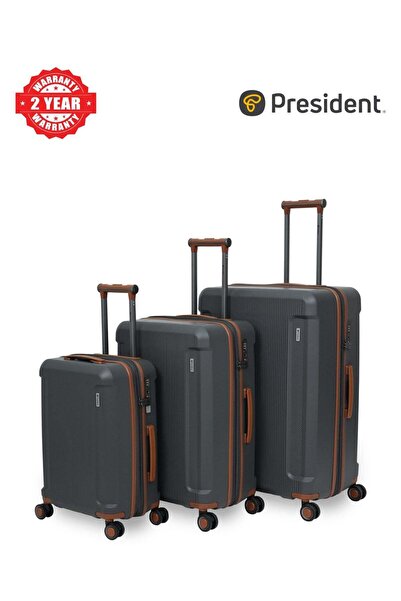 President Premium 3 Piece Luggage Sets with PP Hardshell (20"24"28") 3553-GREY