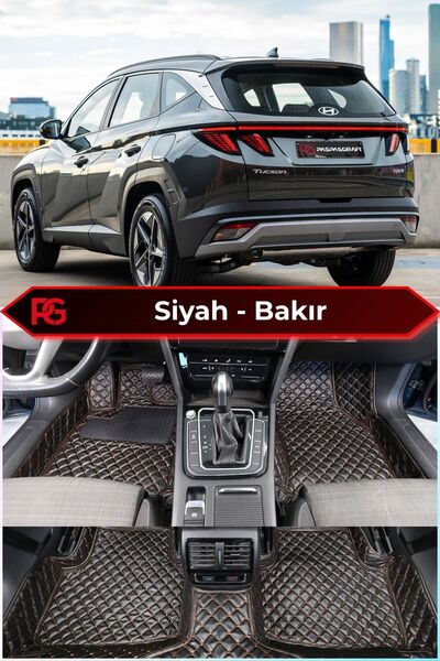 PASPASGRAFT Hyundai Tucson Hibrit Siyah Üzeri Bakır Dikiş 8D Diamond Premium ...