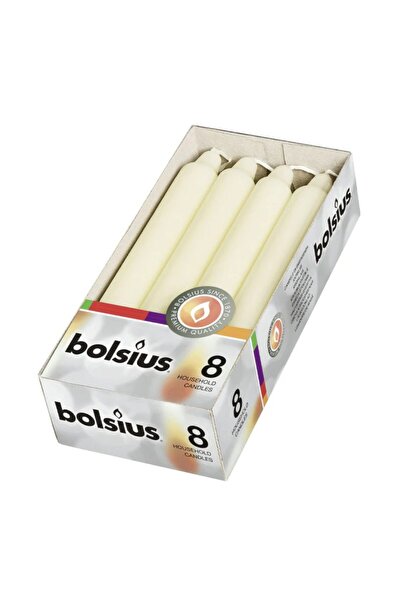 Bolsius Set 2 x 8 Lumanari Conice Bolsius, Ivory, 180 x 21.3 mm