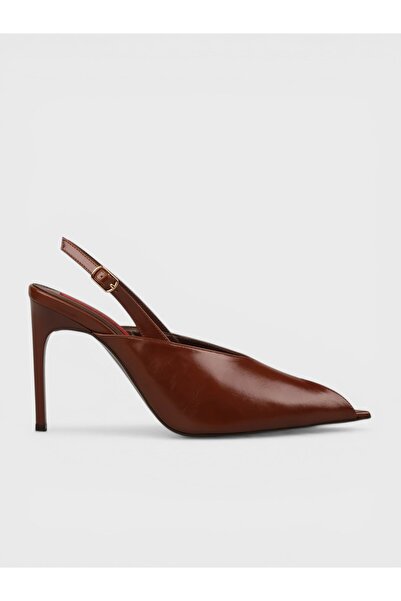 Sadık Yılmaz Women's Summer 11cm Thin Open Heeled Shoes - 574 0121 - Dark Tan...