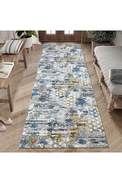 OEM Traversa Antiderapanta Yildiz, Multicolor, Poliester, Latime 100 cm