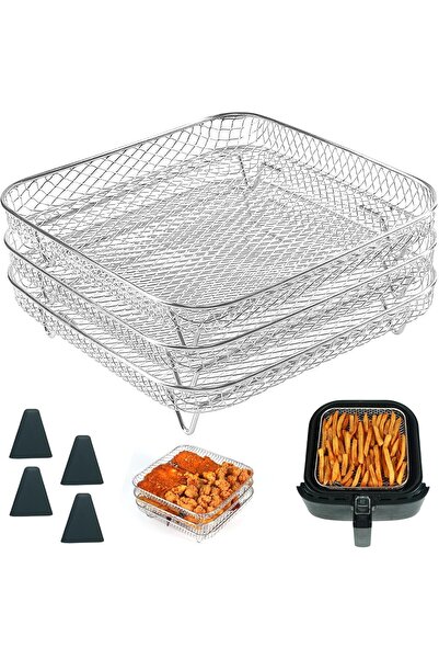 Morvena Picks Grătar pătrat de 8 inch pentru friteuză cu aer cald - Grătar de...