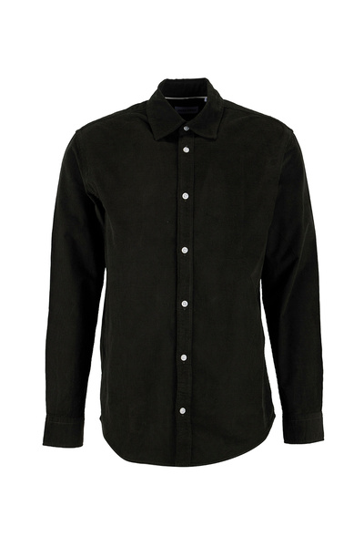 Jack & Jones Siyah Erkek Gömlek 12298525 JJEFIELD CORD SHIRT LS SN
