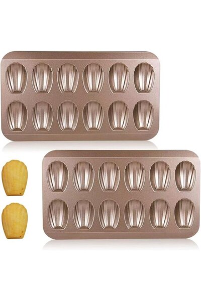 Morvena Picks Set de 2 tăvi de copt pentru madeleine - Tăvi de copt în formă ...