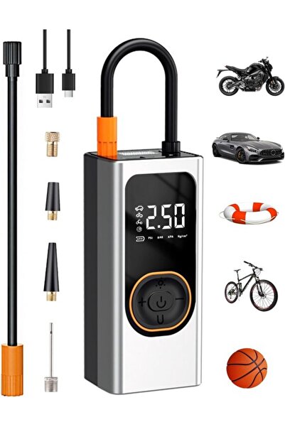 Morvena Picks Compresor de aer electric portabil, fără fir, de 150 PSI, cu Po...