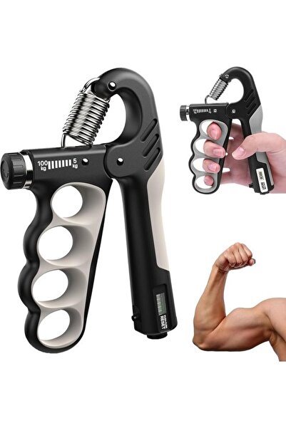 Morvena Picks Grip de mână cu rezistență reglabilă (5-100 kg) cu contor pentr...
