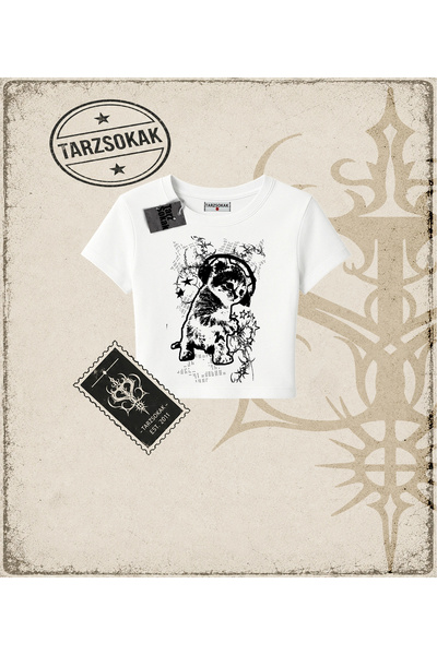 Tarzsokak Gotička i grunge ulična odjeća MAČKA RETRO (1) Dječja majica