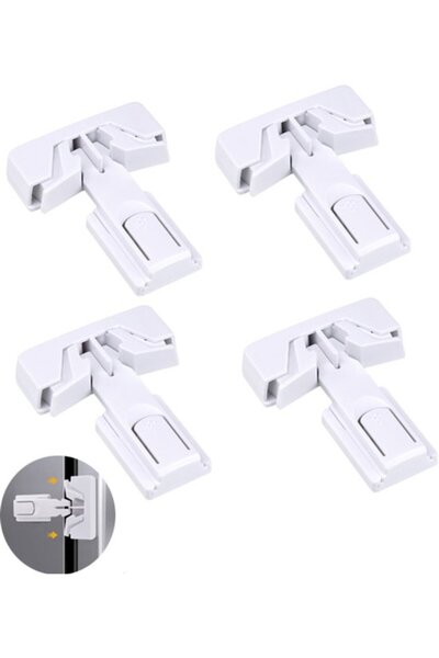 Morvena Picks Set de 4 încuietori autoadezive pentru frigider și dulapuri, si...