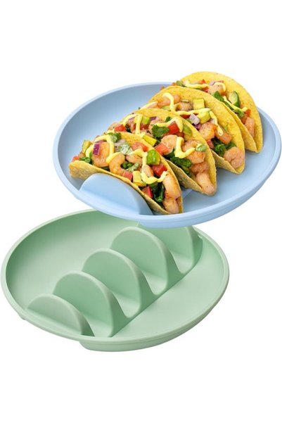 Morvena Picks Set de 2 tăvi de silicon pentru tortilla, reutilizabile, cu sep...