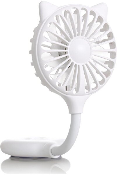 Morvena Picks Mini ventilator cu urechi de pisică, 3 trepte de viteză, gât fl...