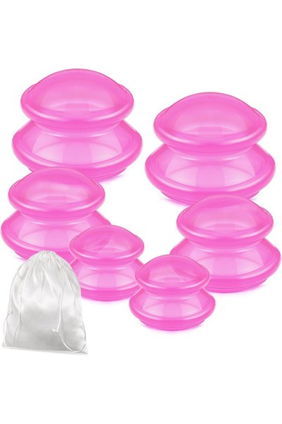 Morvena Picks Set de ventuze din silicon, 6 piese, în 3 mărimi, pentru terapi...