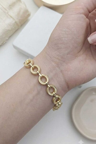 KYOLA DESİGN White Enamel Oval Elegant Women's Bracelet