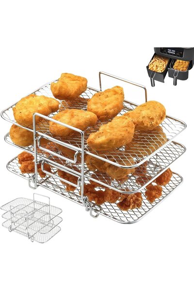Morvena Picks Accesorii pentru airfryer, Grătar cu 3 niveluri pentru airfryer...