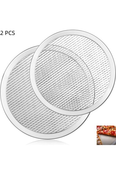 Morvena Picks Grătar de pizza din aluminiu, din 2 piese, fără sudură - Placă ...
