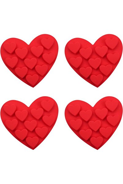 Morvena Picks Un set de 4 forme din silicon în formă de inimă - Forme de cioc...
