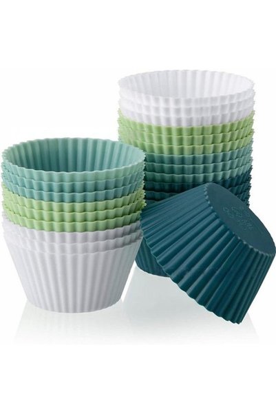 Morvena Picks Set de 24 de forme de copt din silicon, în culori Morandi, pent...