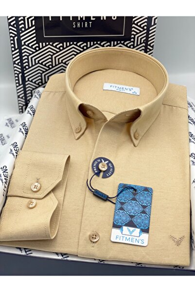 Fitmens Slim Fit Long Sleeve Cotton Gift Boxed Easy-Iron Men's Shirt Fs-002225 - Mustard