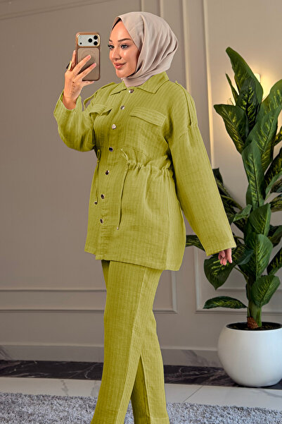 Suede Style 5153 - Stylish Comfortable Pocket Detailed Women's Muslin Trouser...