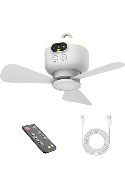 Morvena Picks Ventilator de tavan portabil - Pentru cort - Reîncărcabil 8000m...