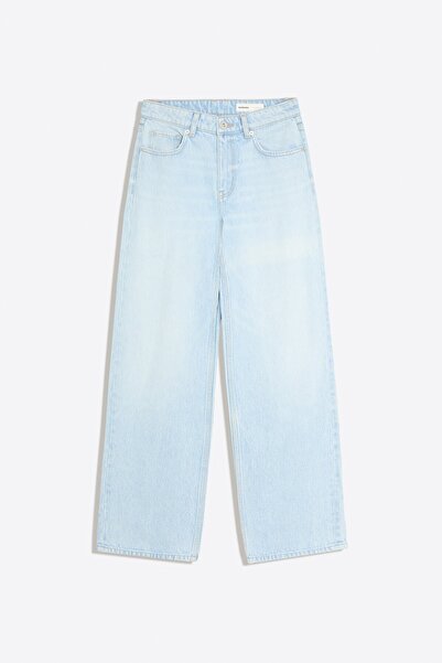 Bershka Yüksek bel straight fit geniş paça jean